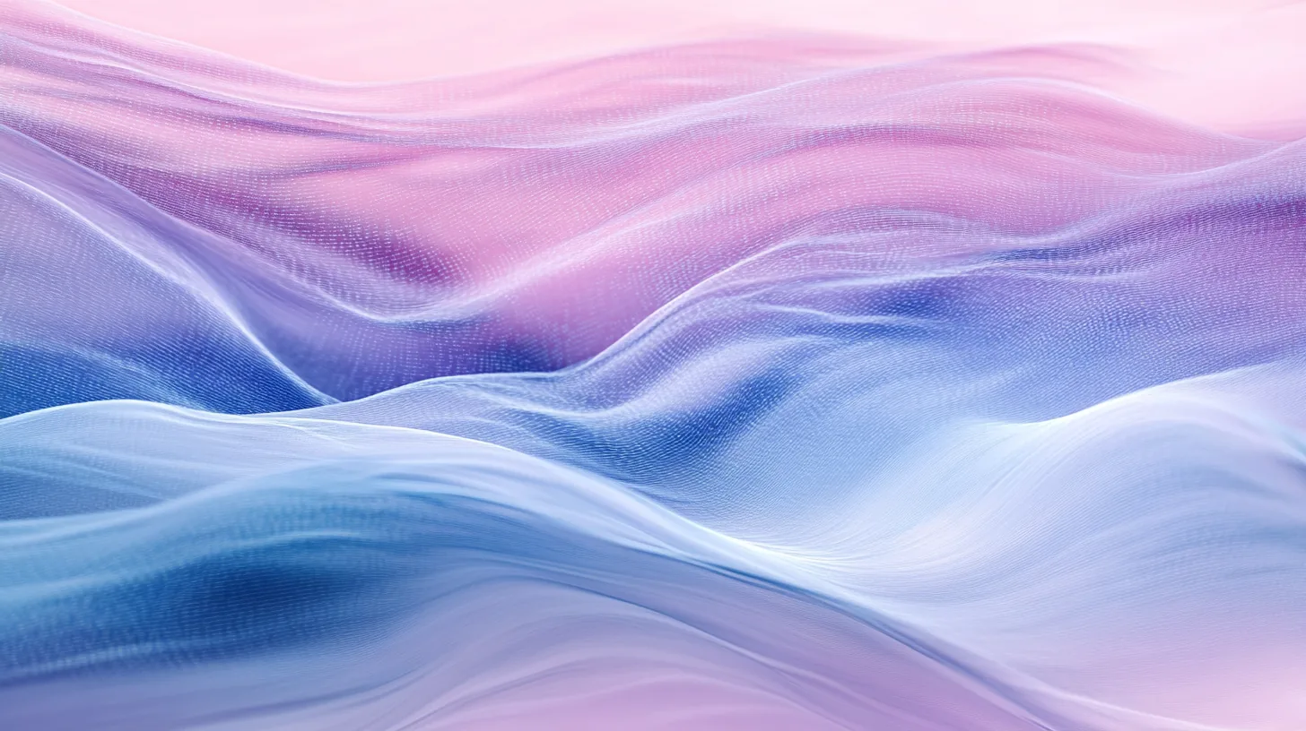 Overlapping waves of pink, violet and pale blue, finely textured like woven silk, folding softly over one another.